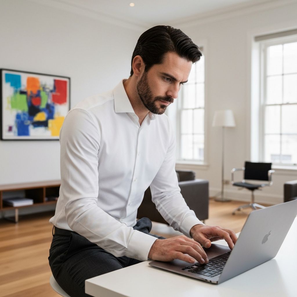 Man working on laptop
